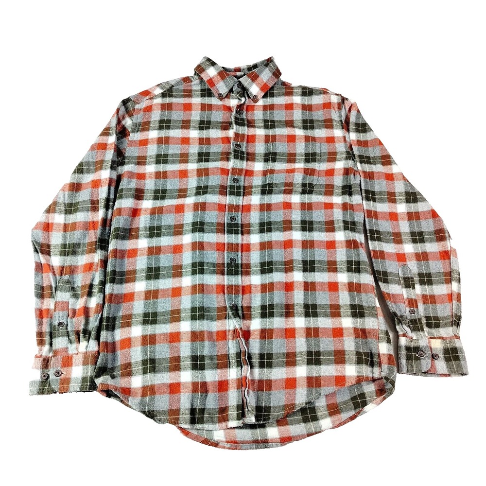 Croft & Barrow Mens Plaid Flannel‎ Shirt Button Down Cowboy Western Rodeo Size M